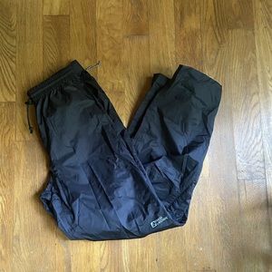 Red Ledge Unisex sz Small Black Rain Waterproof Nylon Pants Lined Pull-on Pants